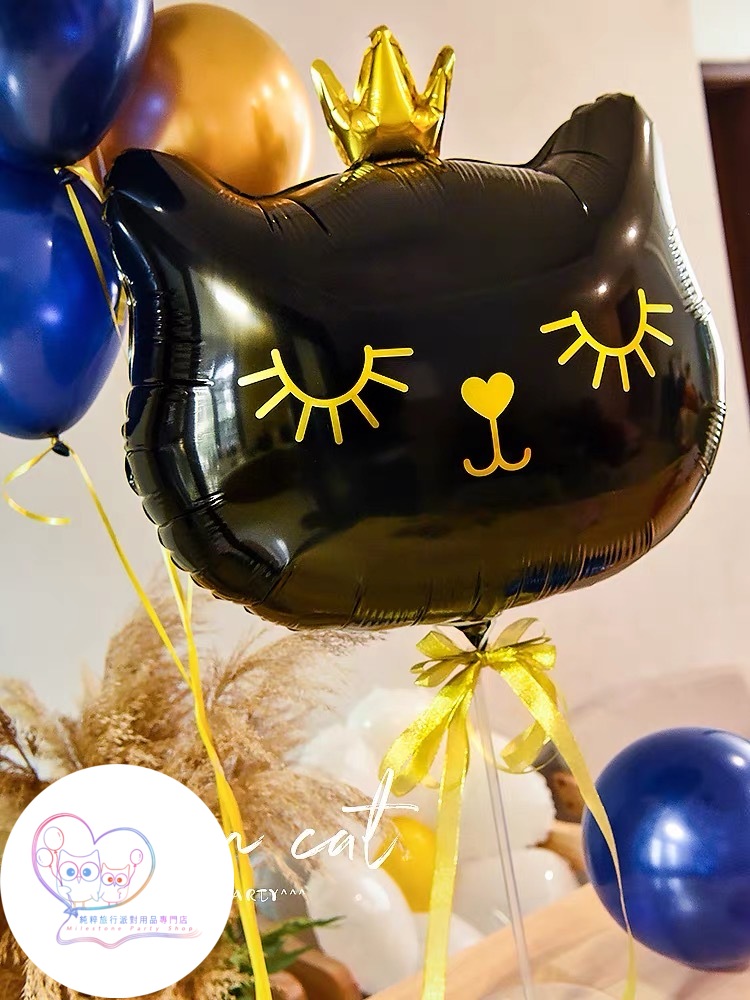 22吋皇冠貓鋁膜氣球 (黑色) FBAS31-2