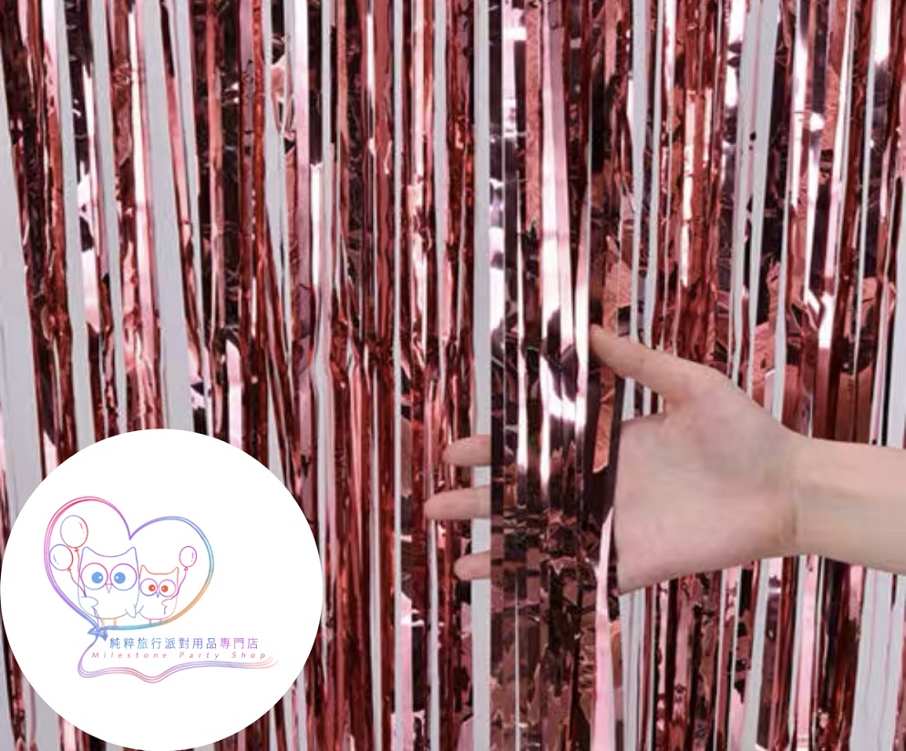 雨絲簾 Foil Fringe Curtain Backdrop 1m(闊) x2m(長) (玫瑰金) PEF2-3