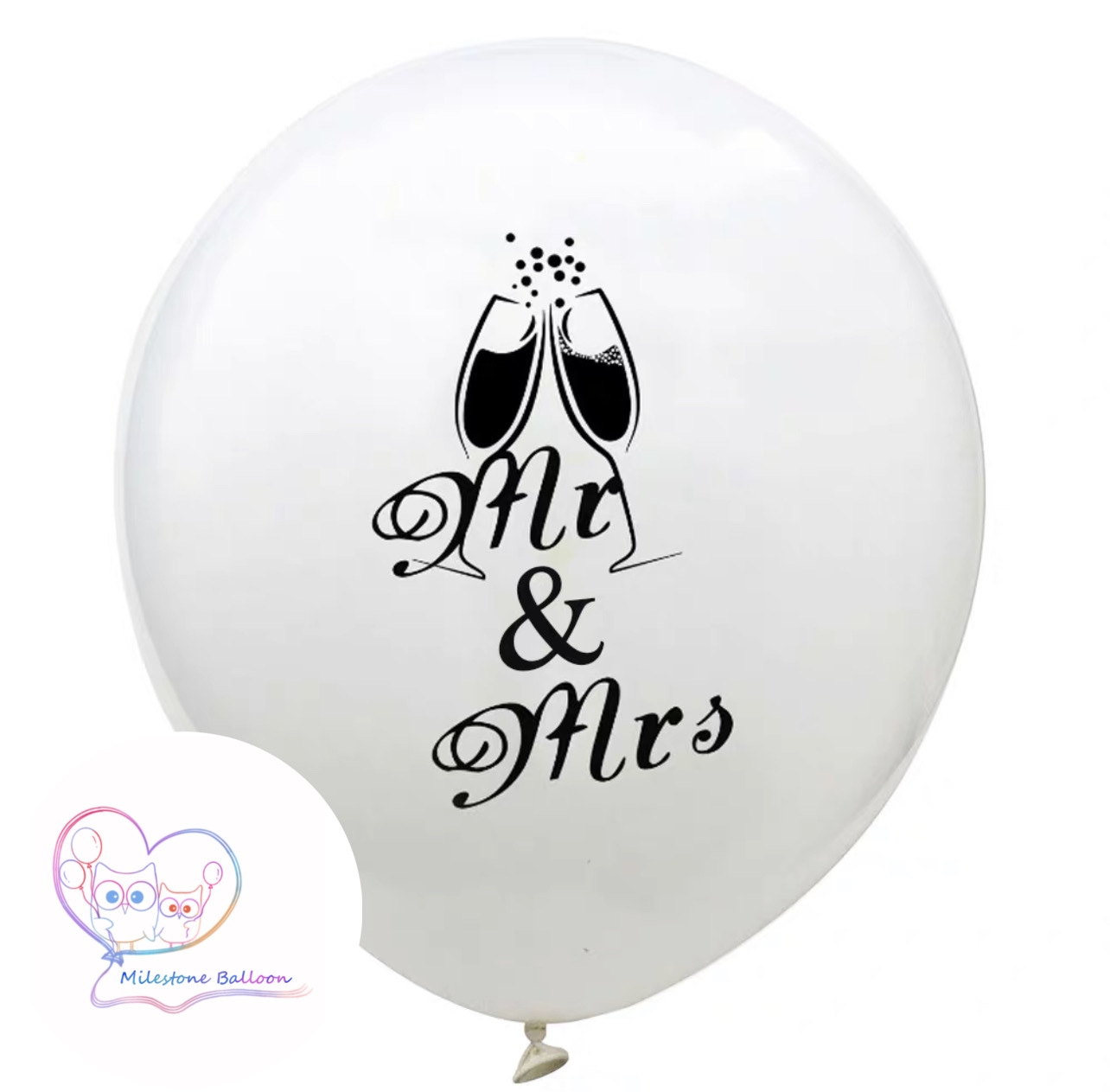 12吋乳膠氣球 (Mr Mrs 酒杯) (白色) (1pc) LBL11