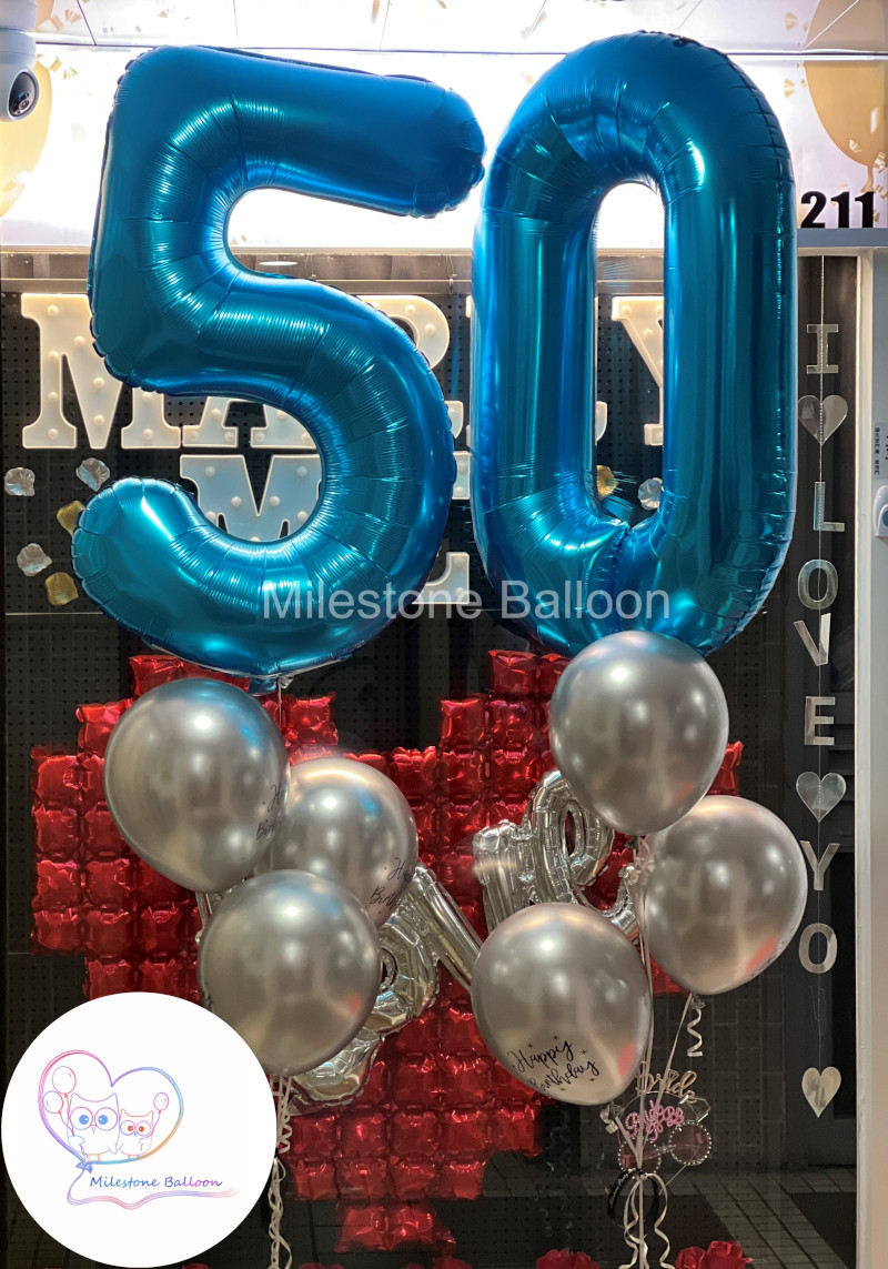 40吋數字0-9鋁膜氣球 (藍色) (1pc) 40NU6