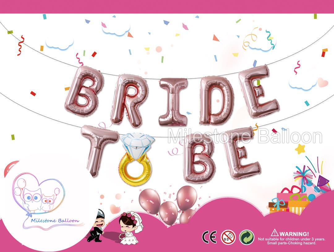 16吋 Bride To Be Balloon (玫瑰金色) (9pcs in set) (戒指款) FBAWS4-1