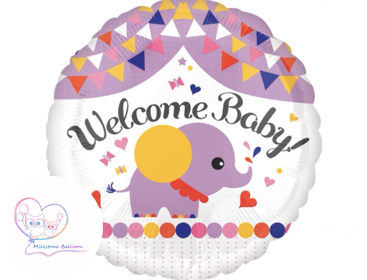 (Anagram Made in USA) 18吋 Welcome Baby 象鋁膜氣球 FBGA3