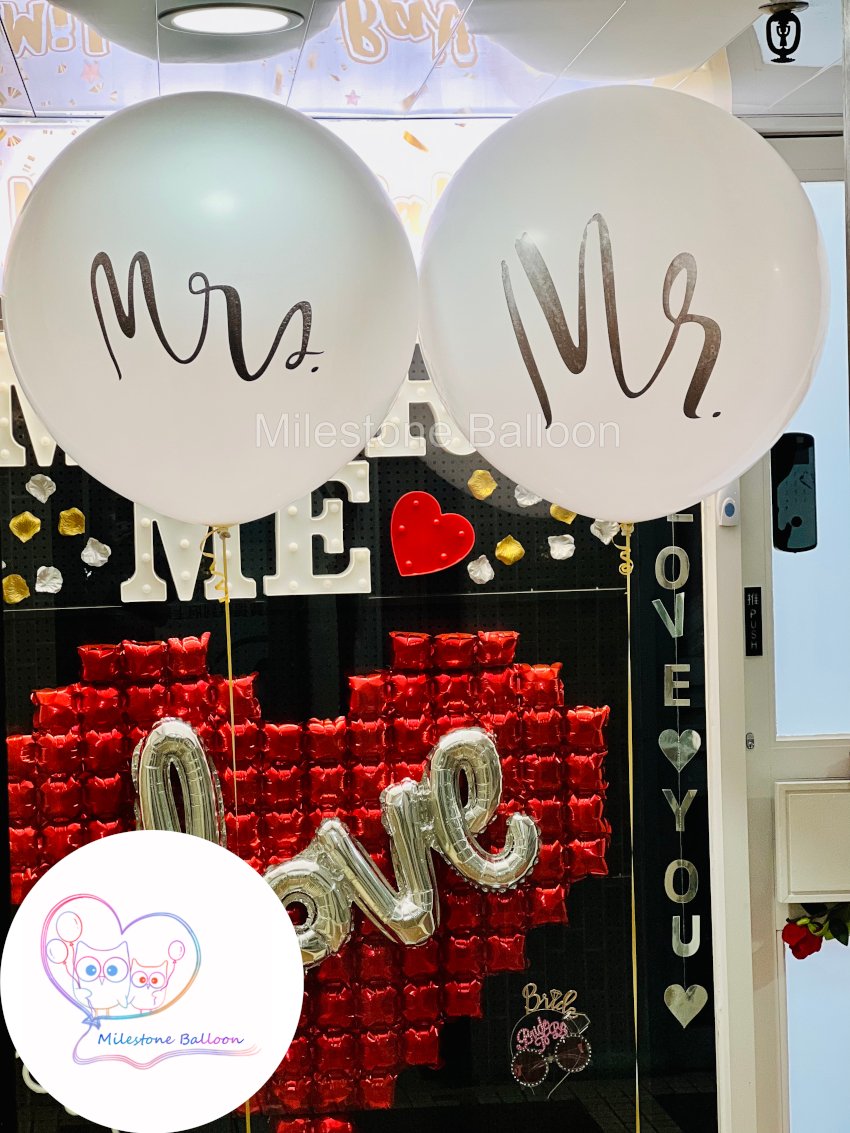 (氦氣版) 36吋大氣球 – Mr Mrs (一對)
