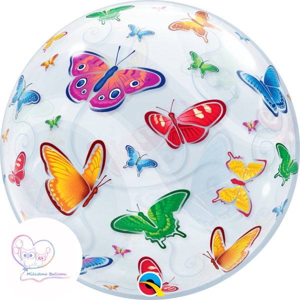 (Made in USA) 22吋 Bubble Balloon (Butterflies) 22LQ9
