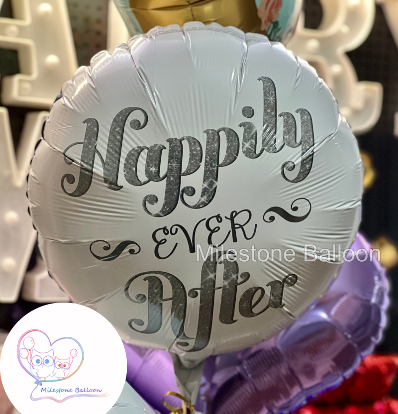 (Made in USA) 18吋愛情鋁膜氣球 (銀 Happily Ever After) FBLA48