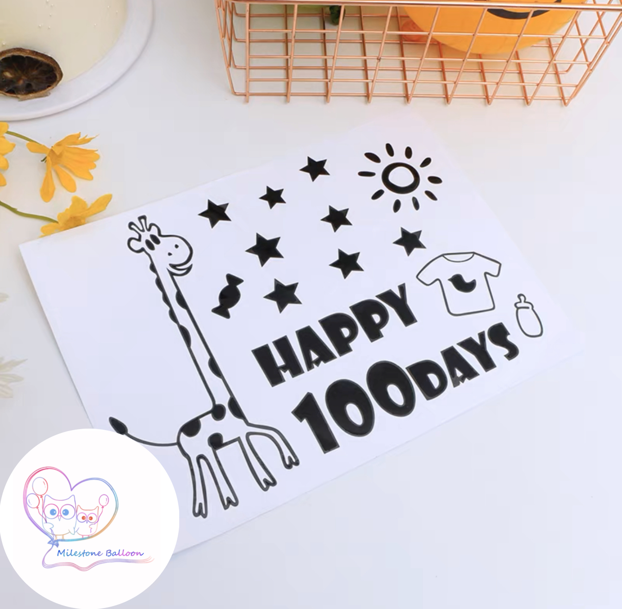 (百日宴貼紙) Happy 100 Days (款1) PESTBD1
