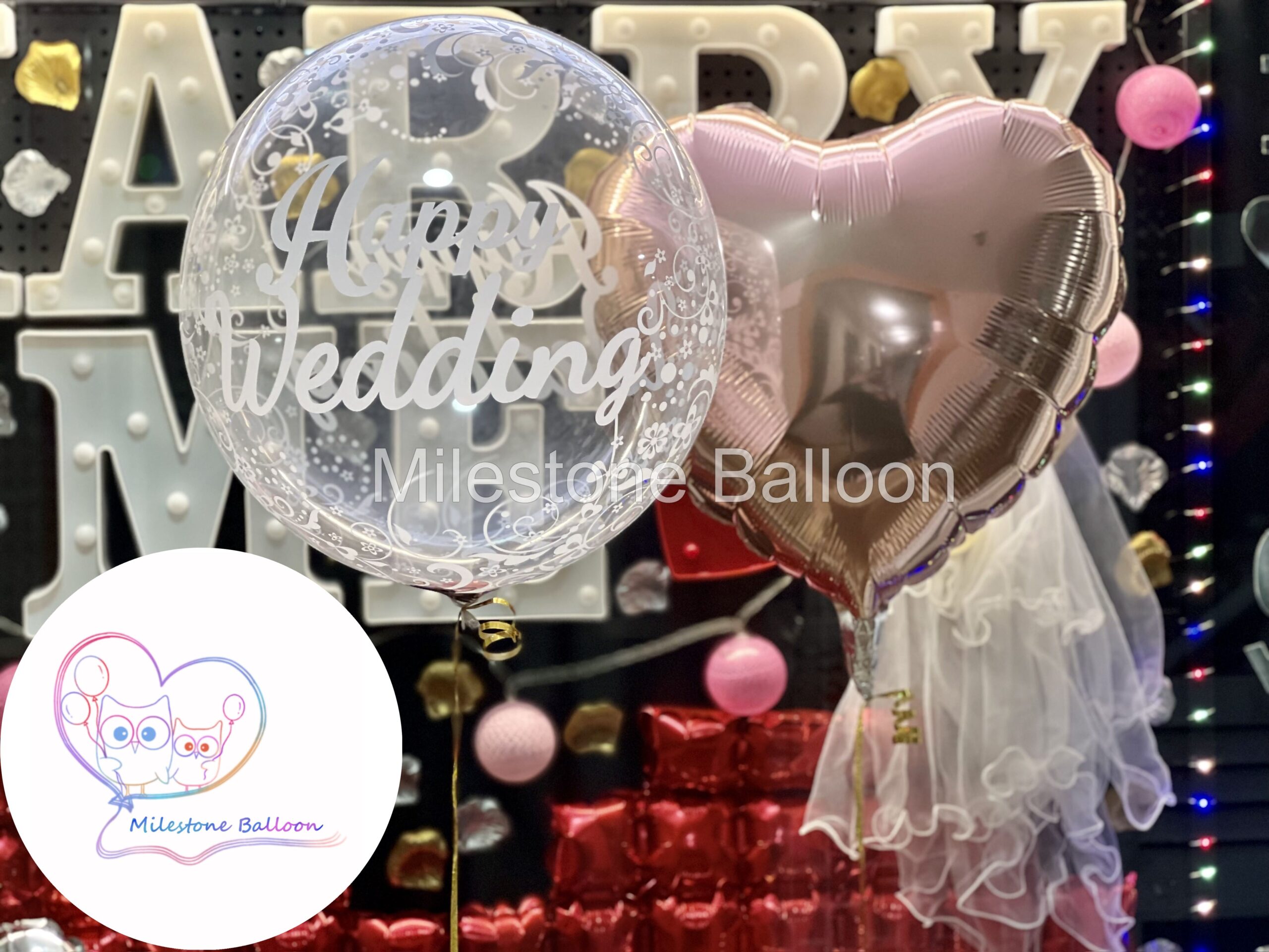 UA1. 美國日本製氦氣球束 (特長飄浮時間) (婚禮)
