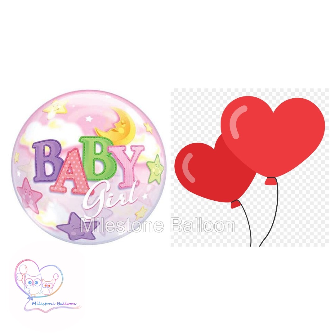UG1. 美國日本製氦氣球束 (特長飄浮時間) (Baby Girl)