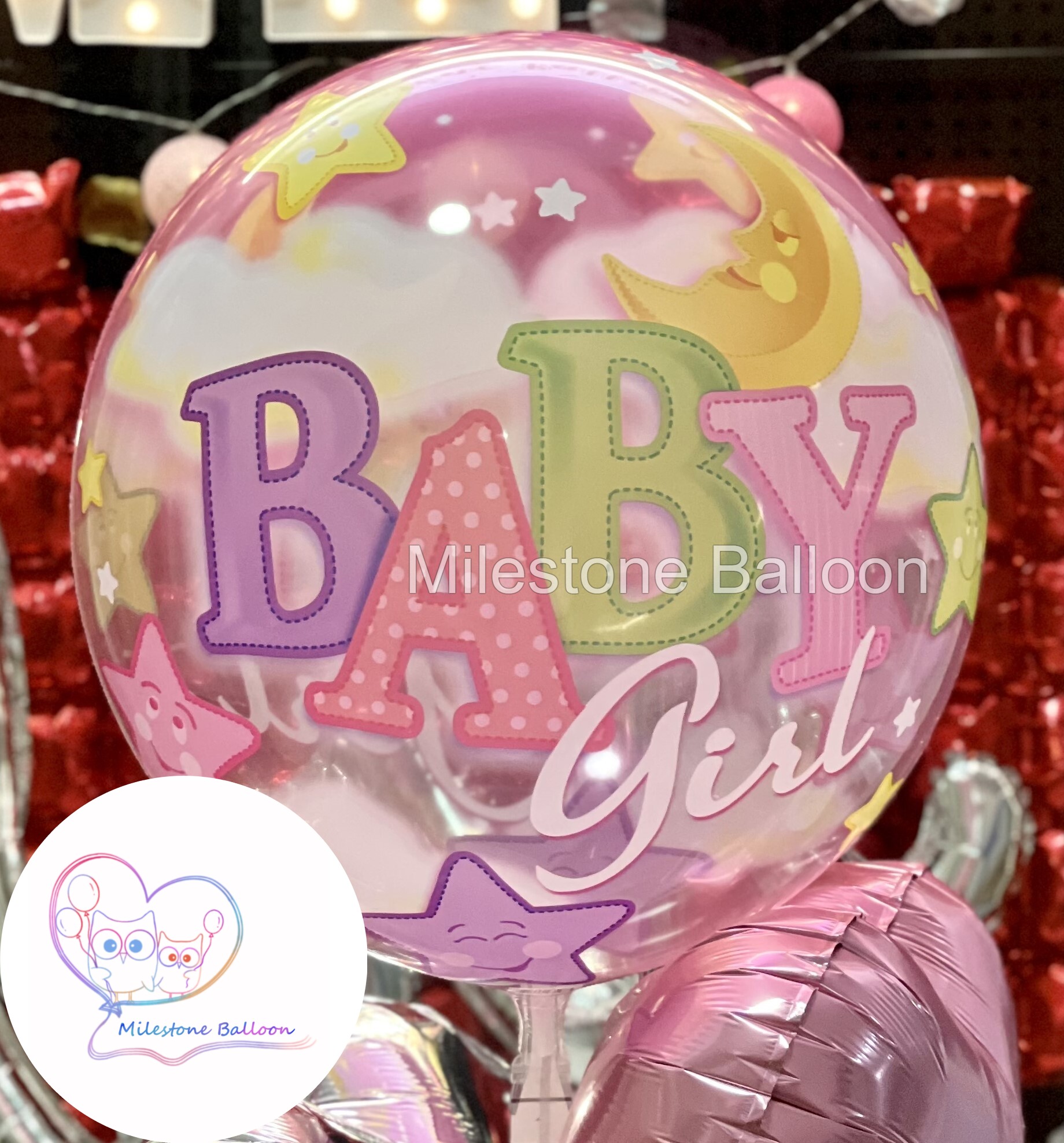 22AQ1. 22吋美國日本製水晶氣球 (特長飄浮時間) (Baby Girl)