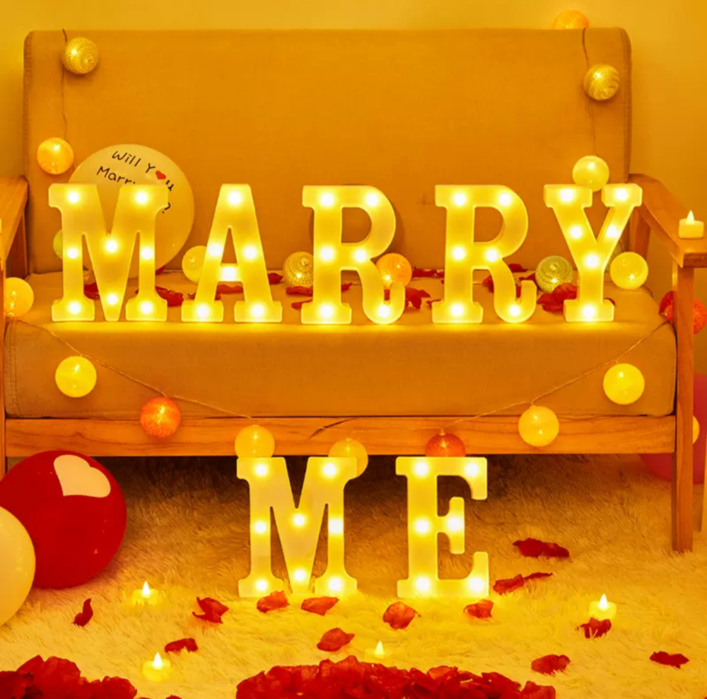 Marry Me Led 求婚暖燈 (共7字) (不附AA電池) DL13